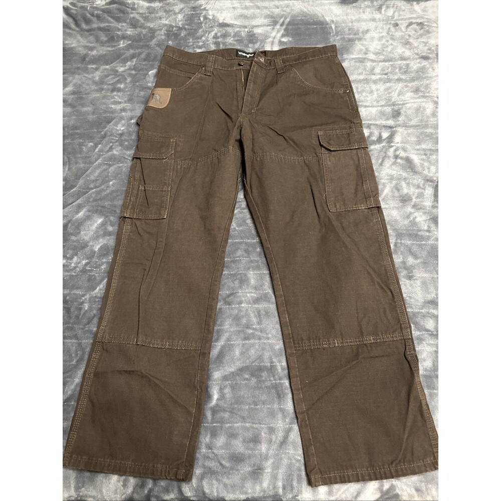 Wrangler Riggs Workwear Ranger Cargo Pants 36x30 Brown Ripstop Utility